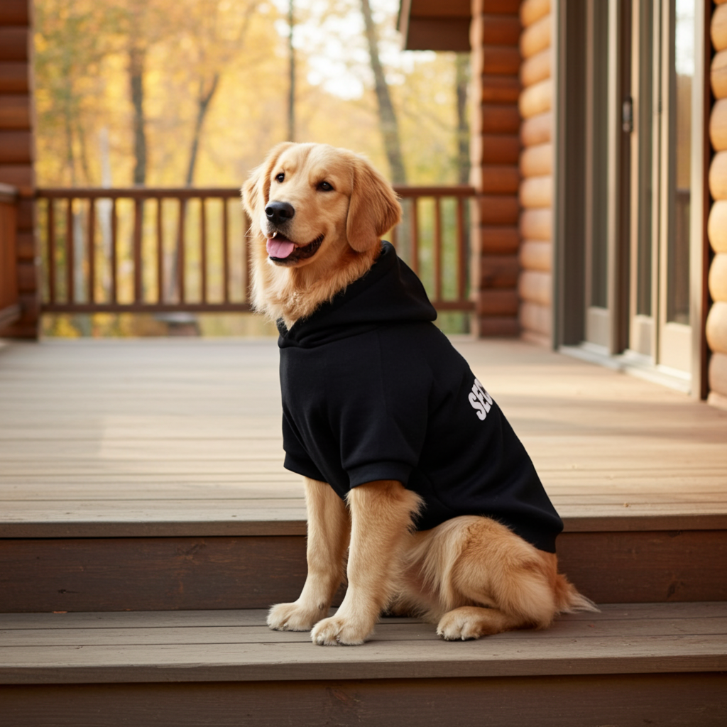 Fleece hooded dog sweater