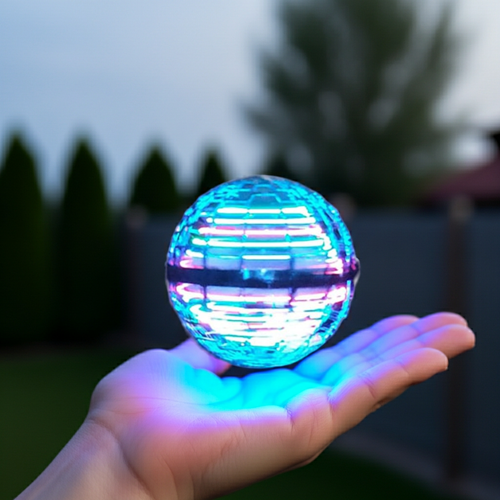Rechargeable Flying Spinner Orb Toy – LED Mini Drone